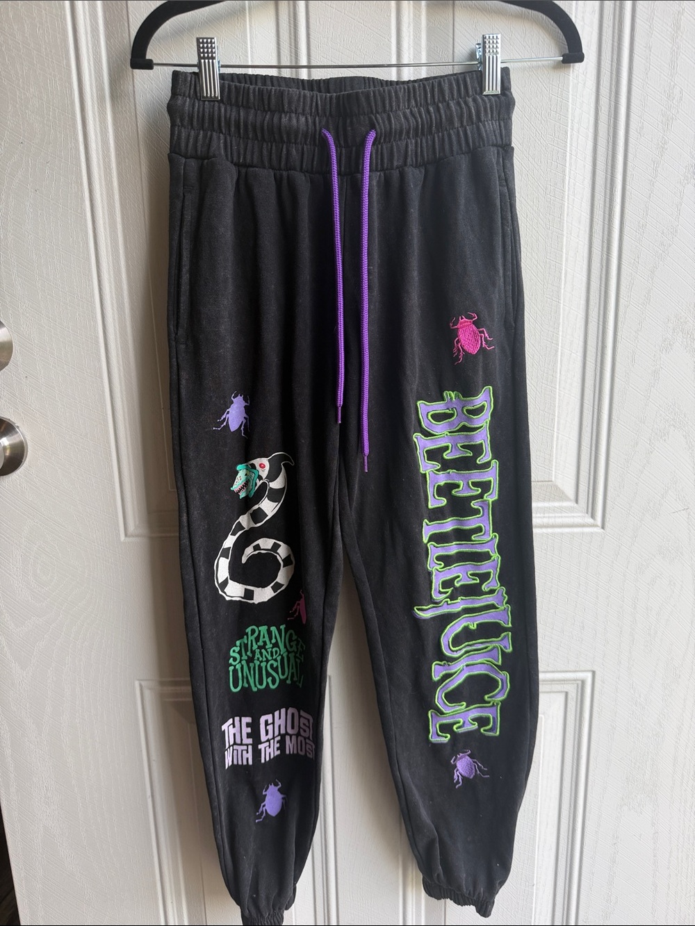 Beetlejuice Jogger Sweatpants Graphic Halloween Y2K Lounge Pants XS